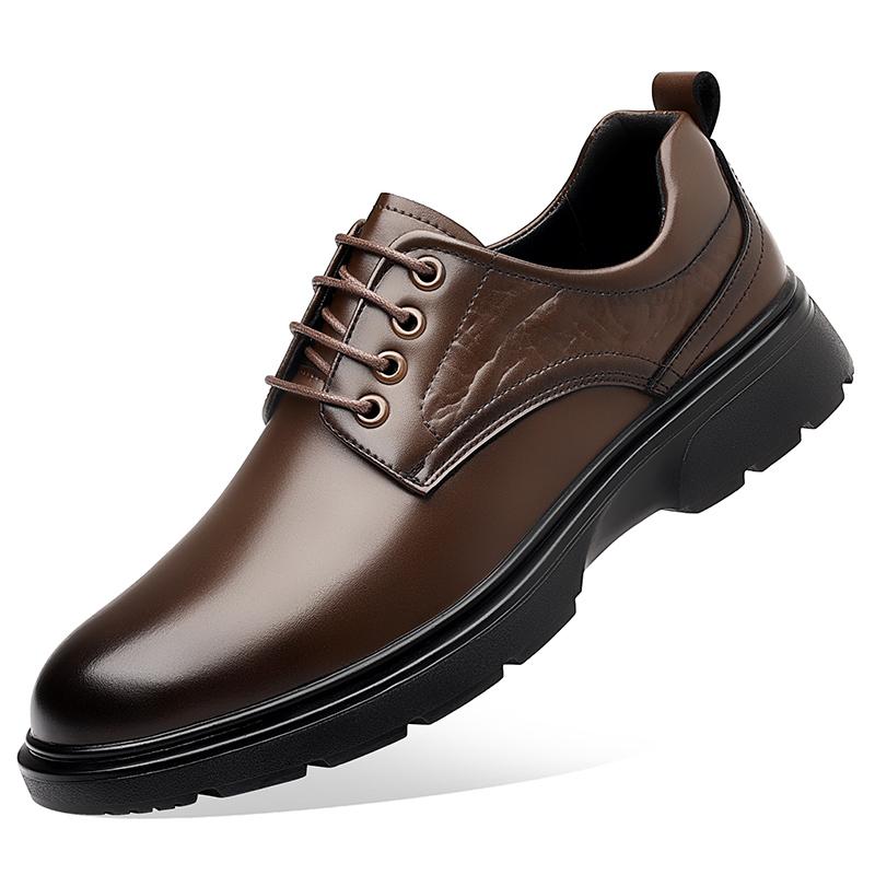 Fashion Luxury Men's Leather Shoes Elegant Gentleman Style Work and Office Outdoor Adult Fashion Street Plus Size Suit shoesBlack