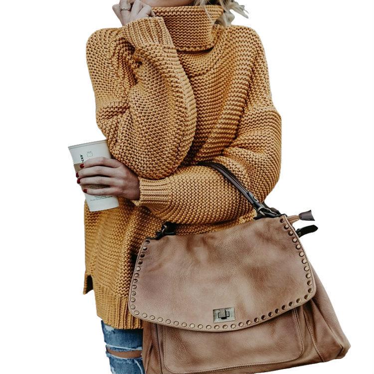 2026 Autumn/Winter Women's High Neck Knit Pullover Sweater