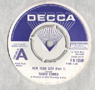

7inch Record TABOU COMBO New York City FR13596PROMO Decca 1974 UK Latin Used