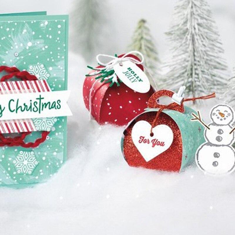 

Christmas Gift Box Metal Cutting Dies Scrapbooking DIY Cutting Die Carbon Steel Embossing Die Template серебряный