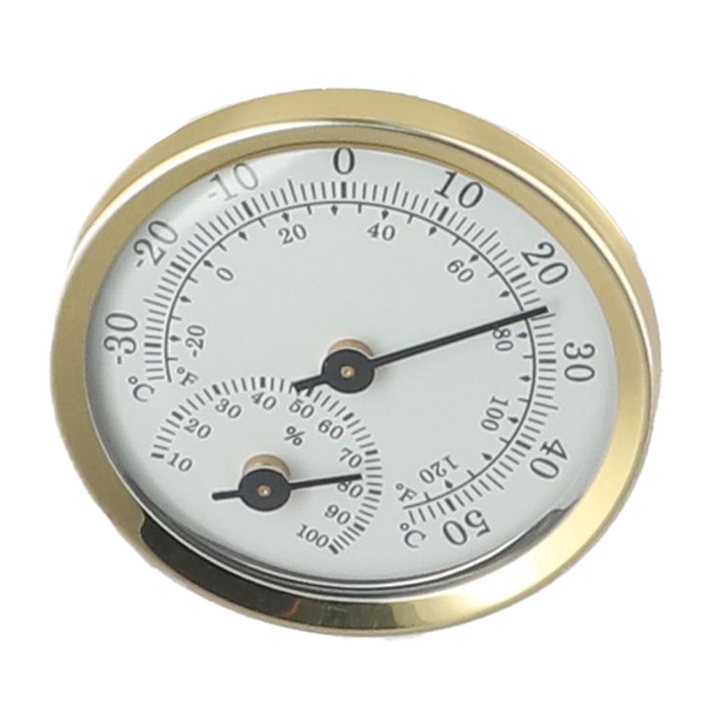 New Humidity Temperature Thermometer Workshops Gold + White Thermometer Hygrometer Warehouses For Houses Shopping Malls