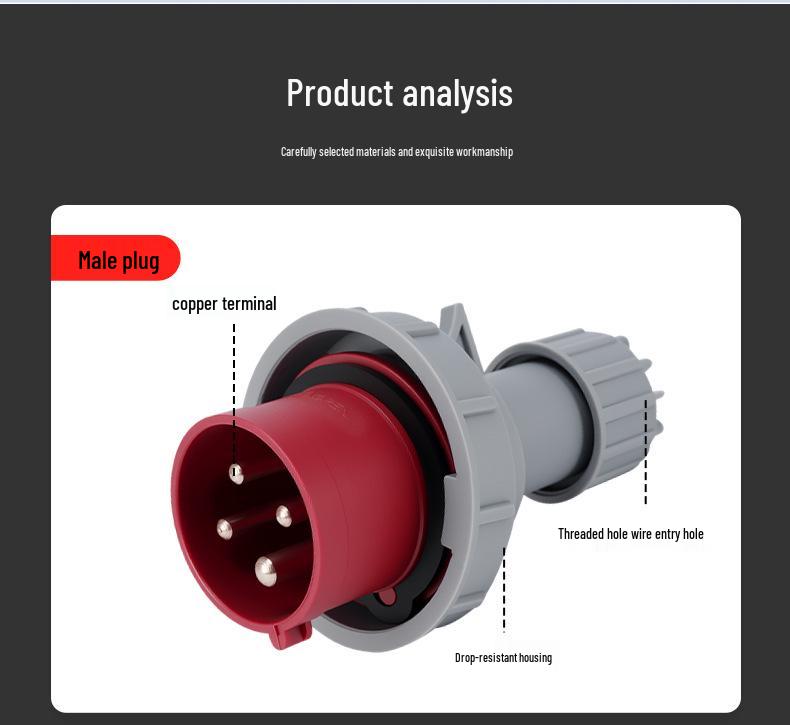 Second Gen IP67 Industrial Aviation Socket Connector 16A/32A, 3-Core/4-Core/5-Core, Non-Explosion-Proof