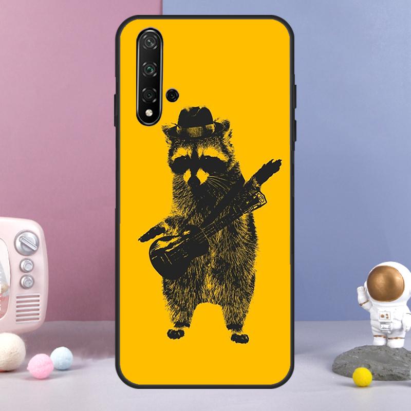 Cartoon Raccoon Kawaii For Huawei Nova Y60 Y61 Y70 Y72 Y73 Y90 Y91 9 10 SE 7i 8i 11i 12i P30 P40 Lite P60 Pro Case