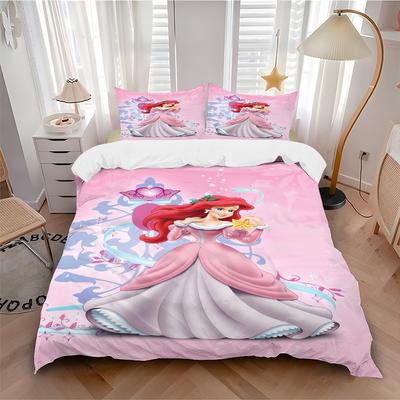 Princess Ariel'S Pink Fantasy Print 3Pcs Bedding Setduvet Cover With 2 Bedropillowcase Home Birthday Gift