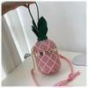 Nuova Borsa a Tracolla da Donna Personalizzata a Forma di Ananas Piccola Fresca per Ragazza Adolescente Singola Spalla Stile Straniero Intrecciata con Borchie e Catena Chiusura Borsa Rotonda