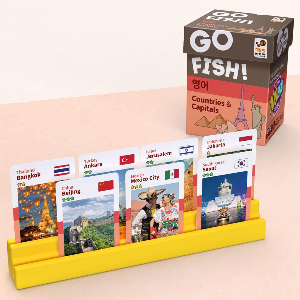 Happy Baobab Go Fish English Countries & Capitals Card Game for Family Brain Development, Ages 6-7+