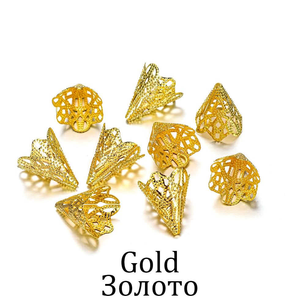 

30 шт. 17x20 мм подвески филигранная форма цветка конусные бусины Кепка для DIY серьги ожерелье ювелирные изделия поиск изготовления аксессуары аксессуары