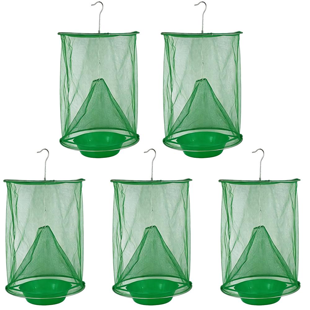 Ranch Green Cage Outdoor Hanging Family Farms Fly Insect Traps Mesh Cage Reusable Flies Catcher Bag for Garden Horse Stable Yard