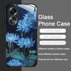 Retro Oil Painting Lotus Flower Pattern Tempered Phone Case for OPPO Realme 14 13 Pro Plus 12 11 10 Neo 3 X7 PRO C75 Hard Covers