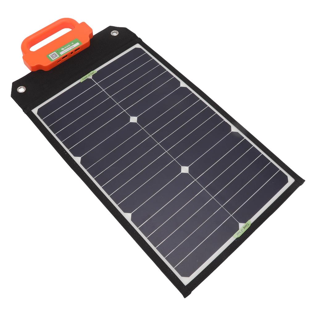 50W 18V Solar Charger Portable with Handle Dual USB Fast Charging Monocrystalline Solar Panel For