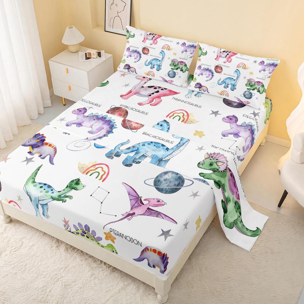 Cute Cartoon Panda Pattern Bed Hat Four-Piece Bedding Set Bedroom Dormitory Bedding Decoration