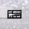 Adorable Cartoon Black Flying Broomstick Alloy Brooch With Colorful Enamel For Unique Styling