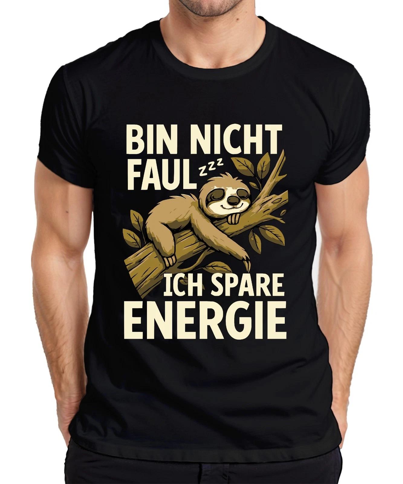Bin nicht faul ich spare Energie zzz Faultier lustig Geschenk Herren T-Shirt XS