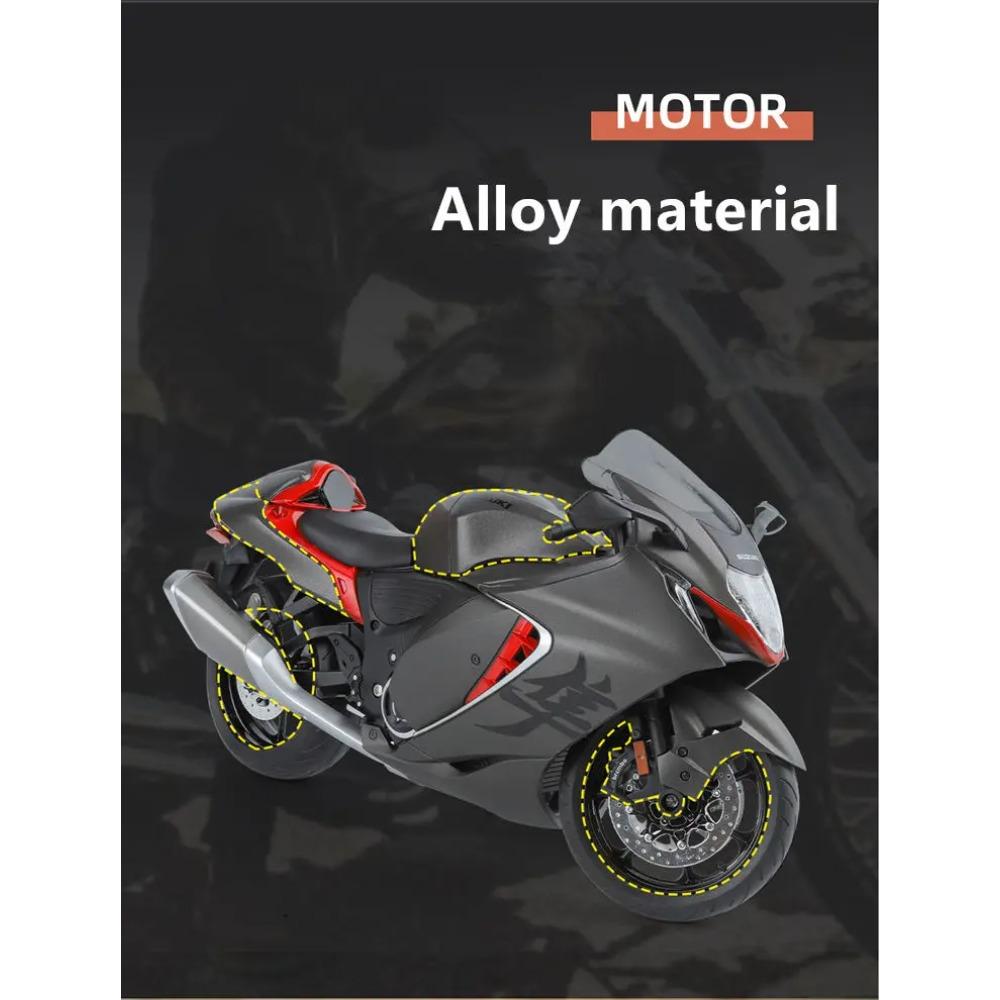 1/9 Suzuki Hayabusa GSX-1300R Alloy Motorcycle Model Toy Vehicle Collection Carrying Lighting Off Road Autocycle Toy Car