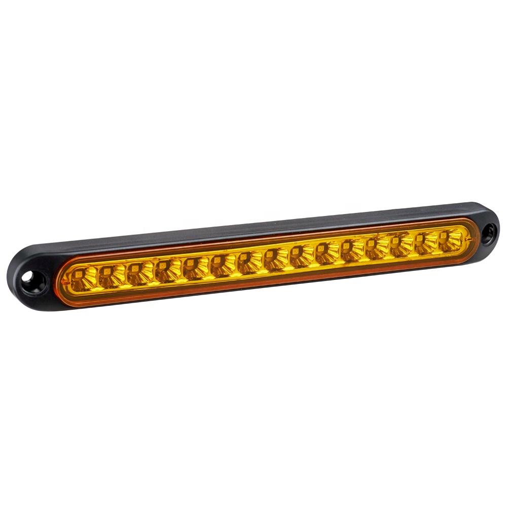 Waterproof E-Mark Red 12V 24 Volt UV PC LED Truck Trailer RV Stop Brake Tail Lights Bar янтарь