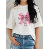 Women's T-shirt Women's Pure Loose-fitting T-shirtGift Unisex Style Pink Glitter Bow 2026 Printed Women's T-Shirt Casual Fashion