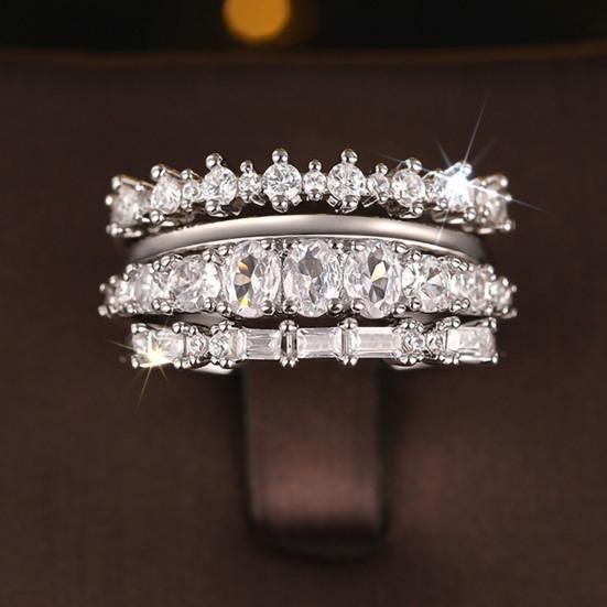 Yousheng 4Pcs Stackable Women Rings Cubic Zirconia Wedding Bands Non Tarnish Dainty Promise Rings for Statement Engagement