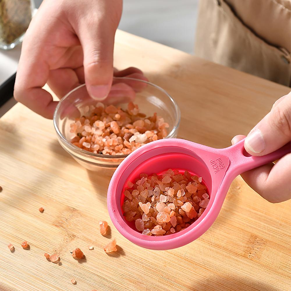 8Pcs Kitchen Measuring Spoon Measuring Cups Measuring Tools Portable Silicone Coffee Sugar Scoop Kitchen Gadgets