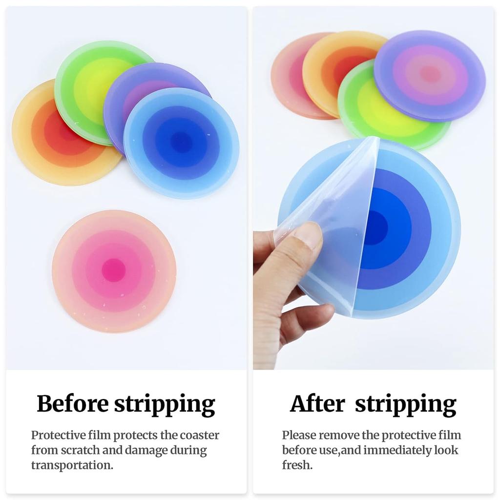 2D Washable Acrylic Halo Insulation Pad Anti-Slip Anti-Scald Table Mat Kitchen Car Coaster Room Decor - Placemat