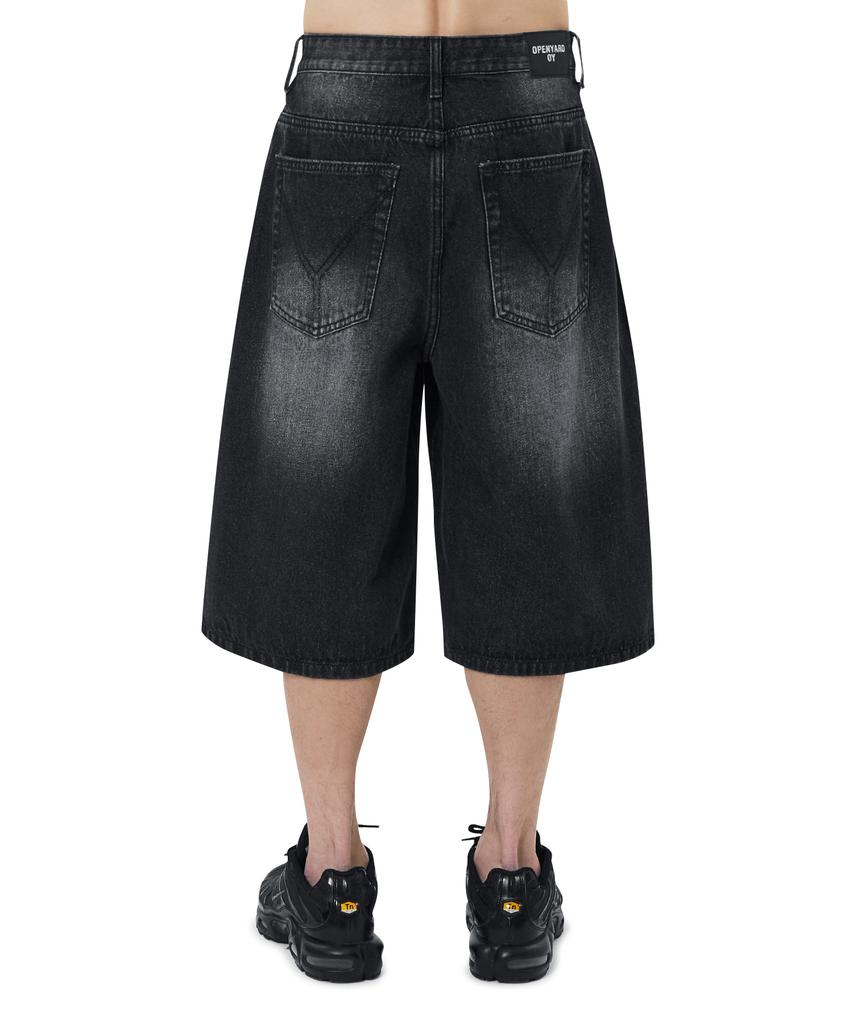 OHY Wide Bermuda Denim Shorts - Black