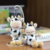 Cute White Cow Plush Toy Keychain Short Plush Stuffed Animal For Bags