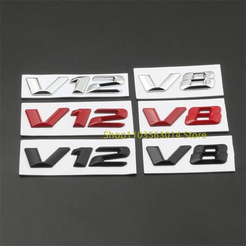 VOR3 New 3D Font Numbers Letters V8 V12 Emblem for M760i Series F01 F02 G11 G12 Car Trunk Nameplate Sticker Black Chrome