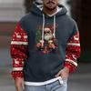 Neuer Herbst und Winter, Europäischer und Amerikanischer Street Youth Trend Stil 3D Digitaldruck Weihnachtsmann Herren Langarm Kapuzenpullover
