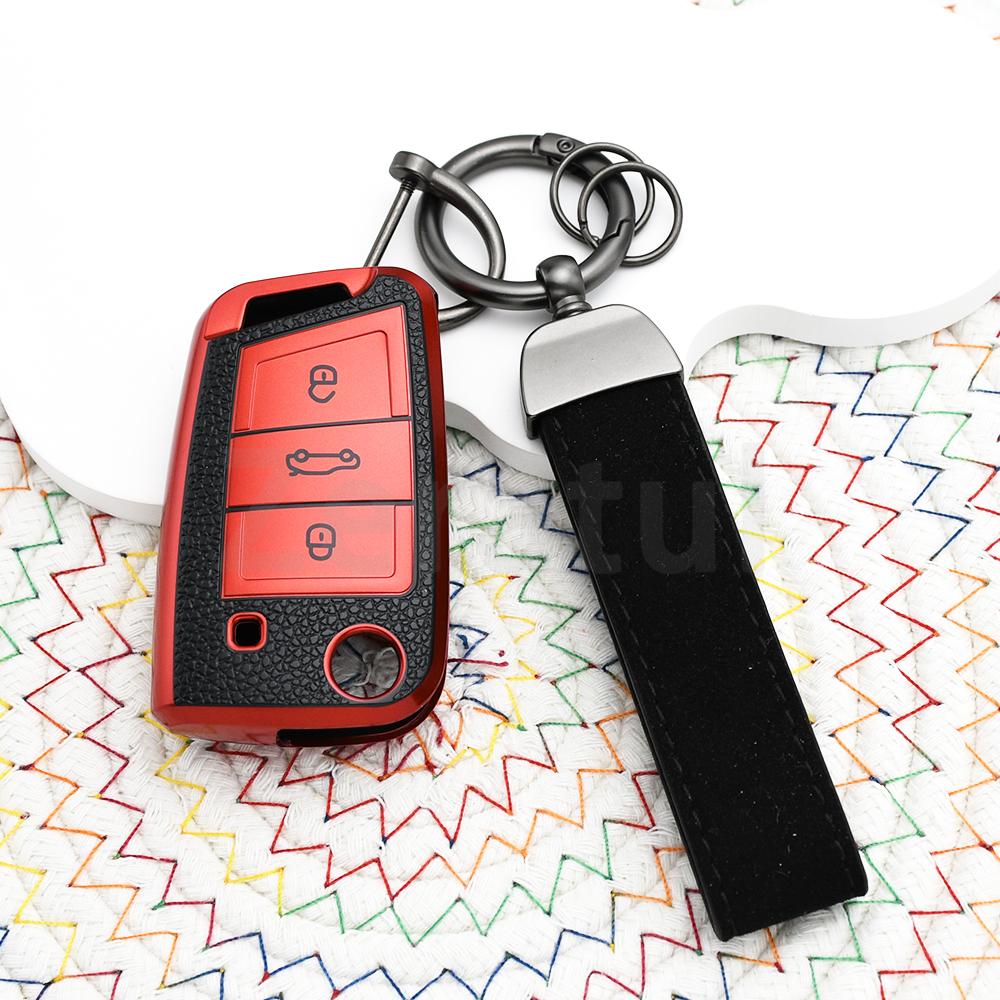 Leather Tpu Style Shell Fob Holder For Seat Ateca Leon Fr 2 Ibiza Car Key Case Cover For Vw Volkswagen Golf 7 Mk7 Tiguan Mk2