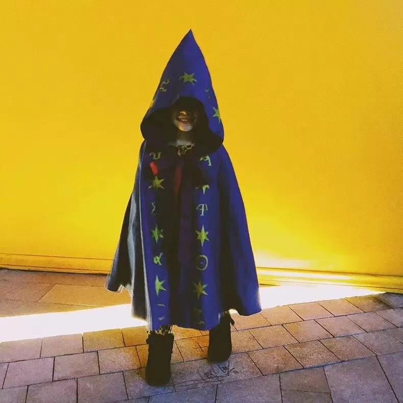 Children Halloween Wizard Blue Cape Costume Cosplay Party Prop Role Play Clothes