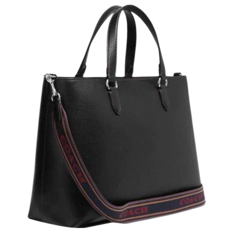 COACH Logan Pebbled Leather Shoulder Bag, Crossbody Bag, Handbag Large Women's Black CH251-SVA47