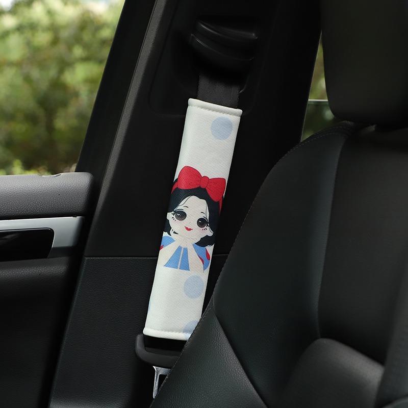 Cartoon Bunny Ice Silk Car Seat Belt Shoulder Pad Cover Anti Chafe Car Accessory