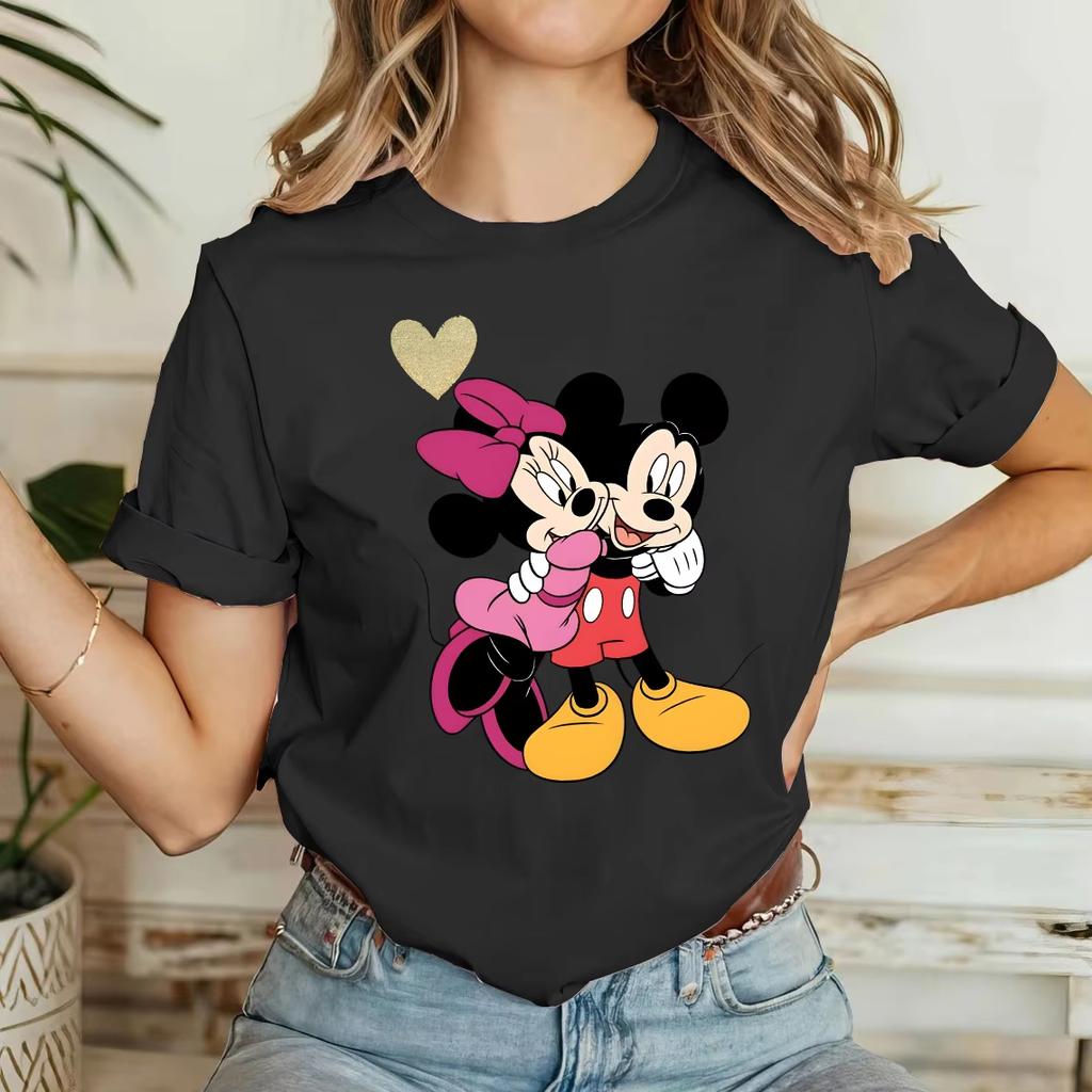 CoolTrendy Casual Mickey Minnie Print Cute Shortsleeved Tshirt Casual Fashion Elegant Top Family Party Camping