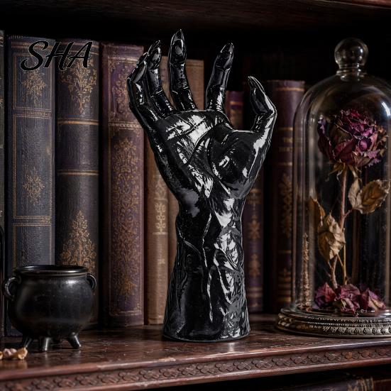 Black Matte Halloween Claws Decoration, Wall Mounted Creepy Hands, Spooky Claw Ornament, Gothic Photo Props Prop for Haunted House Party, Dark