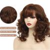 Women Blonde Brown Curly Hair Loose Fluffy Wigs With Bangs Fashion Ladies Daily Use Party Costume Heat Resistant Wig