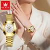 Light Luxury Gold Case with Dual Calendar Dial Ladies' Waterproof Quartz Watch Fashion Accessories and Watches