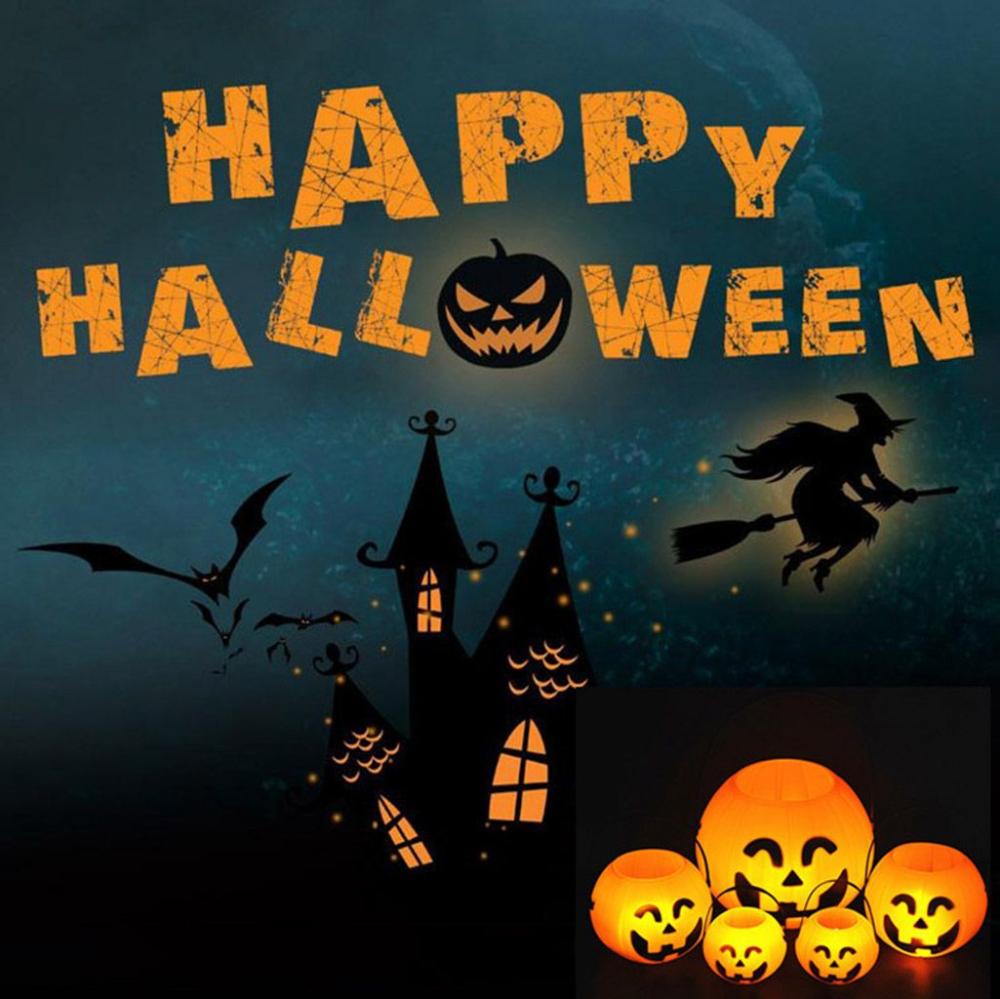 Holder DIY Portable Trick Or Treat Bags Halloween Decor Candy Boxes Pumpkin Bucket Pumpkin Lamp
