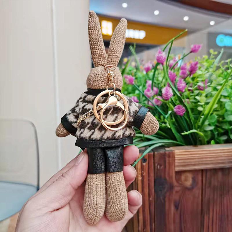 Cuddly Rabbit Plush Doll Keychain 20cm Cute Bunny Plush Toy For Backpack Decoration