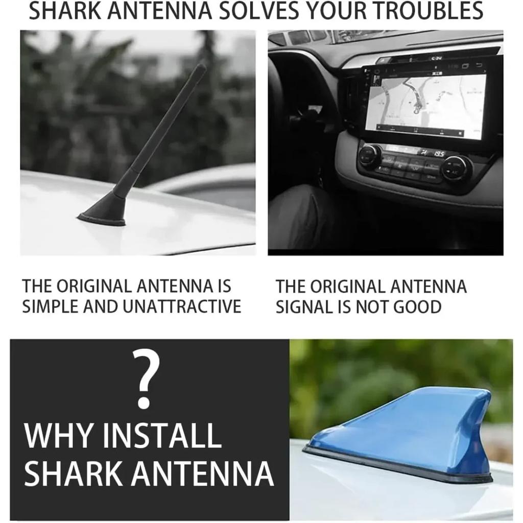 Car Shark Fin Antenna Cover Universal Carbon Fiber Look Radio Signal Aerials Roof Exterior Accessories Decoration for SUV Truck