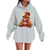 Women's Casual Comfortable Long-Sleeved Christmas Letter-Printed Warm Hooded Crew-Neck Sweatshirt