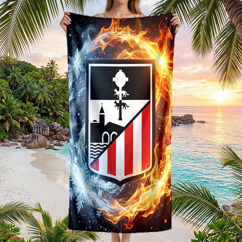 Athletic Bilbao Fußball Strandtuch Weiches Mikrofaser Sommerhandtuch Schnelltrocknend Saugfähiges Handtuch für Strand Schwimmbad Reisen