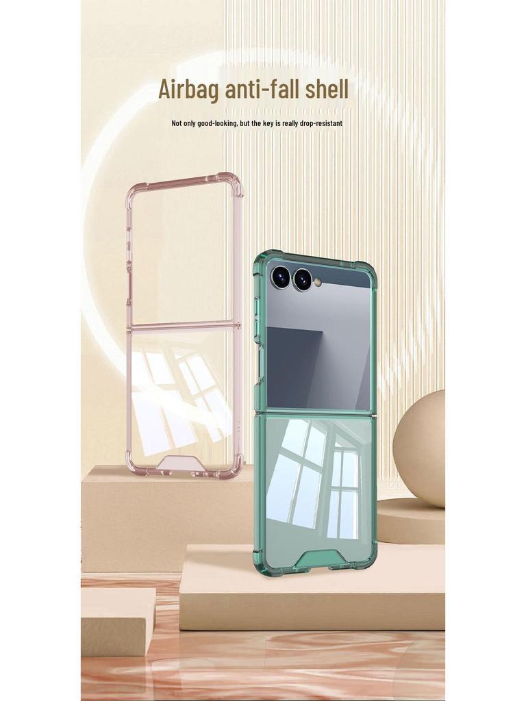 Samsung Z Flip7 Foldable Phone Case: Airbag Large Window, Creative Design, Cross-Border Compatibility