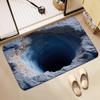 Bathroom Absorbent Floor Mat Non-Slip Entryway Rugs Quick-Dry 3D Visual Abyss Design Bathroom Rugs for Kitchen Home Front Door