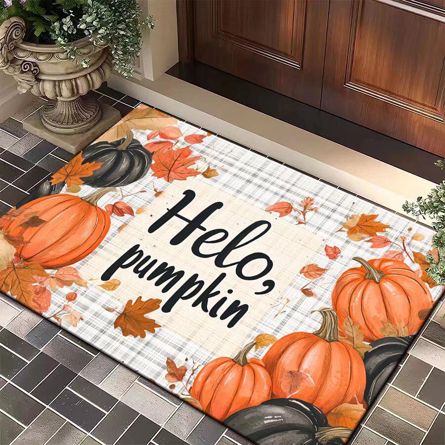 Non-Slip Halloween Floor Mat: Dirt-Resistant, Water-Absorbent Crystal Velvet for Bathroom or Entrance