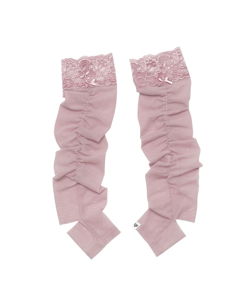 NOFFICIALNOFFICE Lace Trim Shirt Leg Warmer Pink