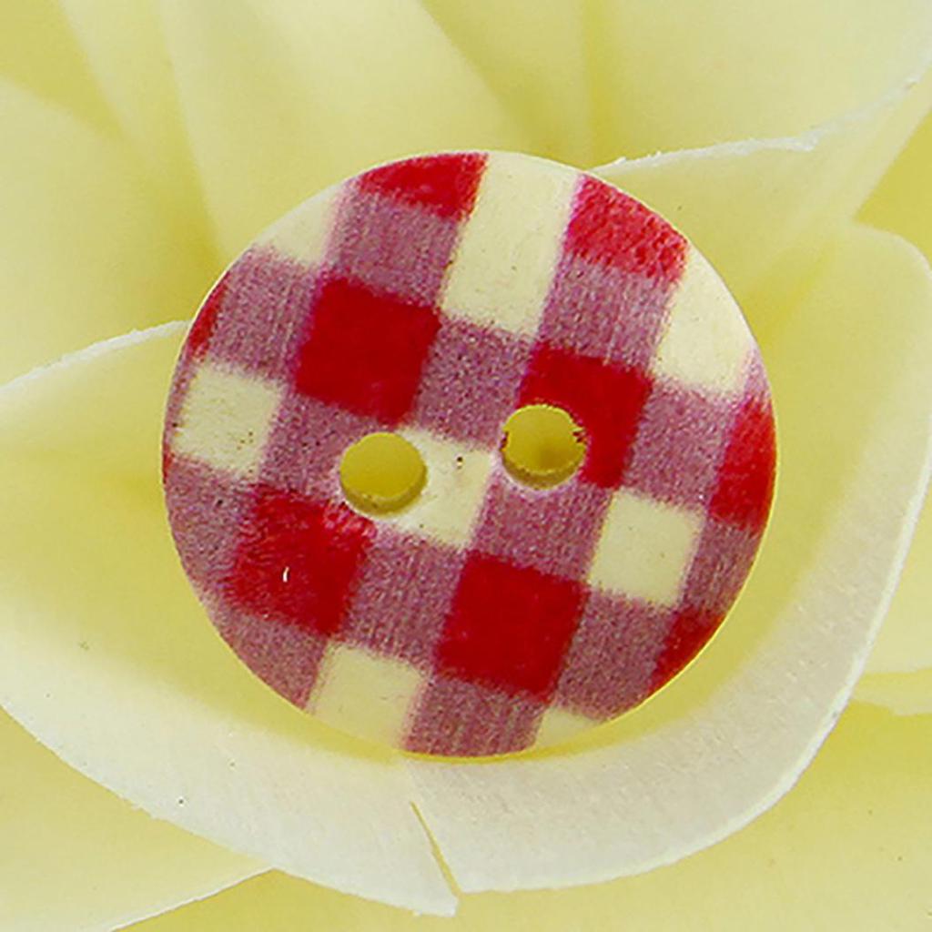 100 st blandade flerfärgade 2 hål träsömnadsknappar Scrapbooking 15mm knapp