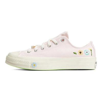 1970s Simple Easy To Wear Low Top Canvas Shoes Unisex Sneakers Pink A06072C