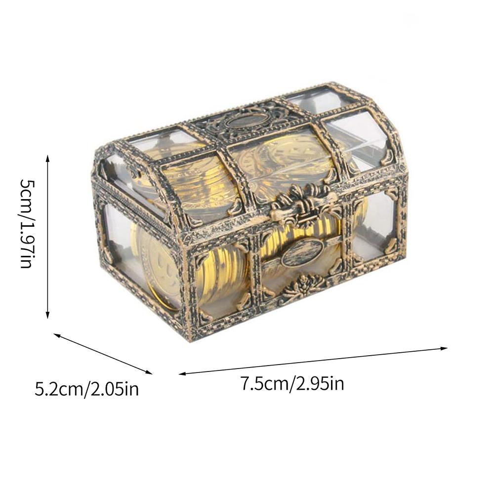 Vintage Treasure Chest Storage Box Transparent Pirate Candy Jewelry Display Box for Wedding Party Birthday
