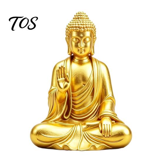 Mindfulness Gift for Friends 3D Printed Golden Buddha Statue, Sitting Shakyamuni Figurine, Sculpture Elegant Gold Statue with Serene Expression