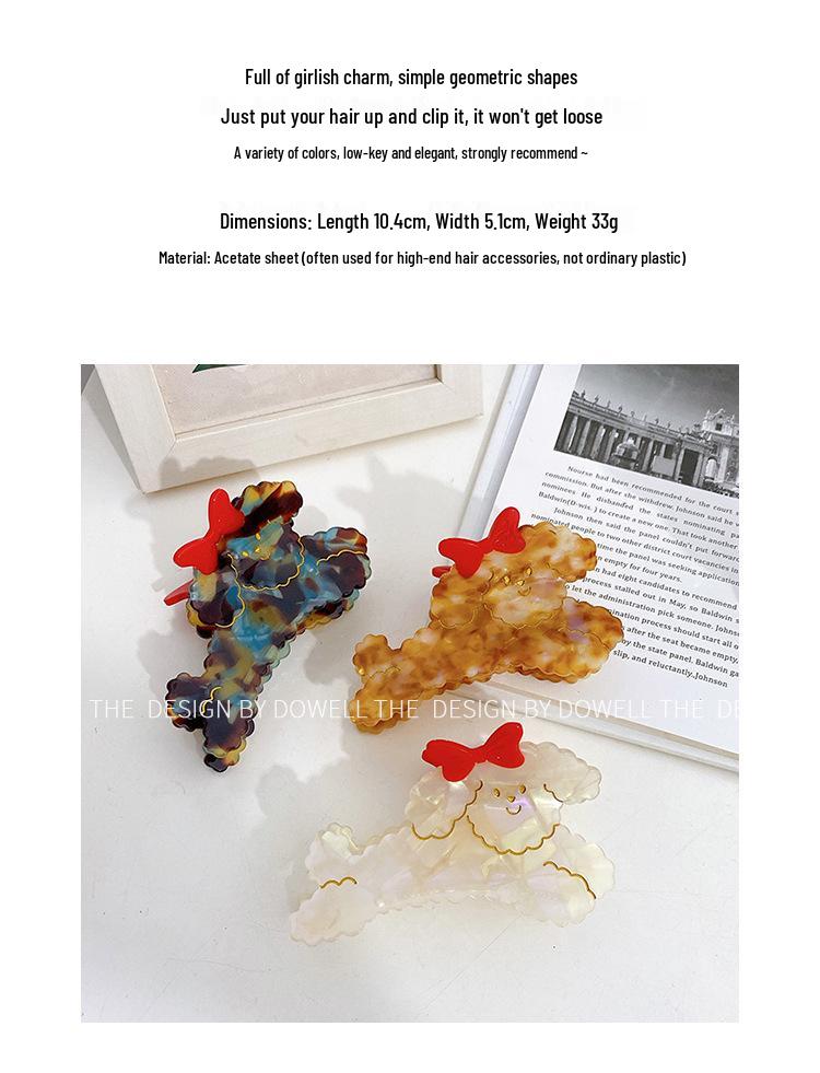 Korean Cute Poodle Dog Acetate Hair Clip: French High-End Hair Claw