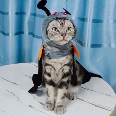 Cute Simulation Ant Costume Ant Shaped Warm Pet Ant Headgear Adjustable with Cap Dog Transformation Costume Cosplay Events